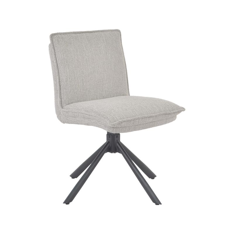 Chaise de salle à manger pivotante tapissée gris moderne