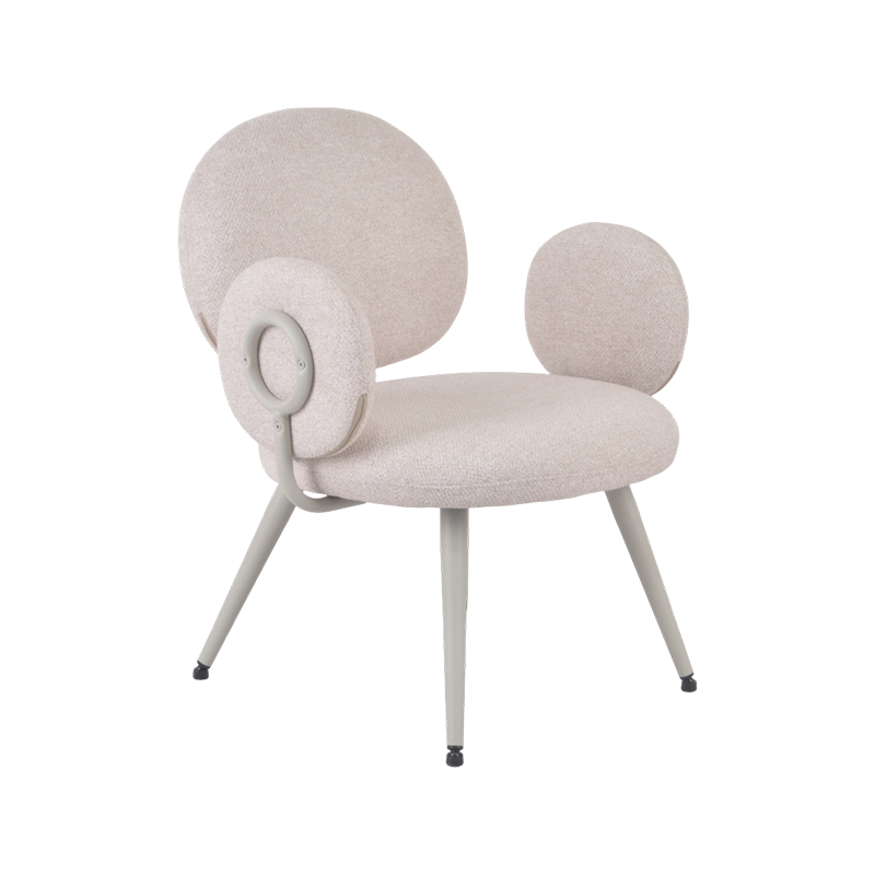 Chaise d'appoint circulaire ludique avec détail en anneau