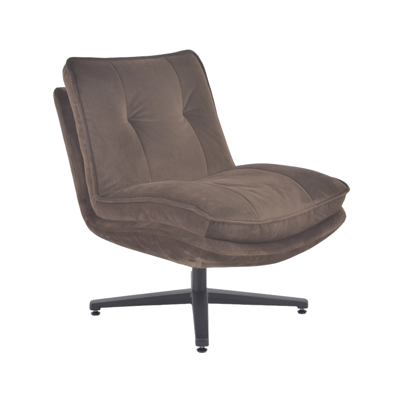 Fauteuil d'appoint pivotant moderne en velours