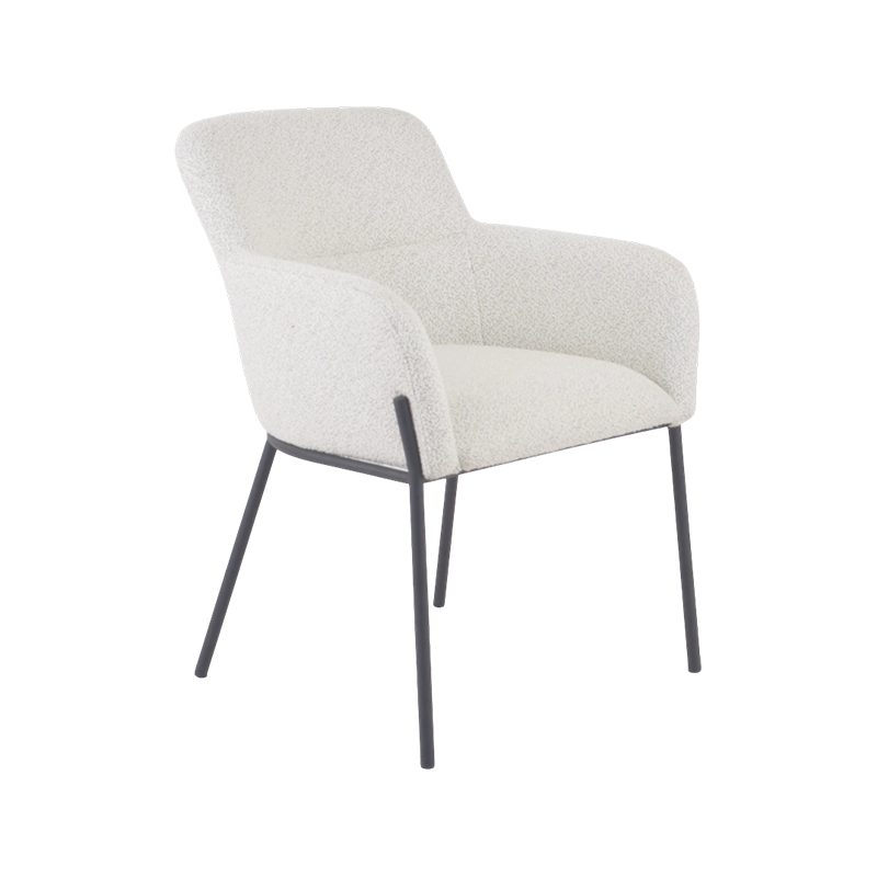 Chaise de salle à manger rembourrée avec pieds en métal