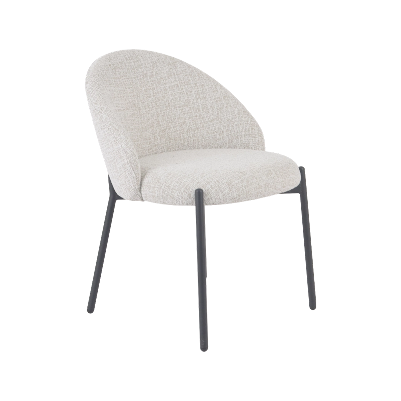 Chaise de salle à manger rembourrée en métal amovible