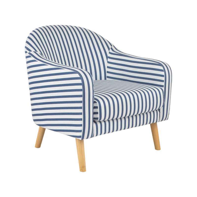 Fauteuil d'appoint baril rayé moderne
