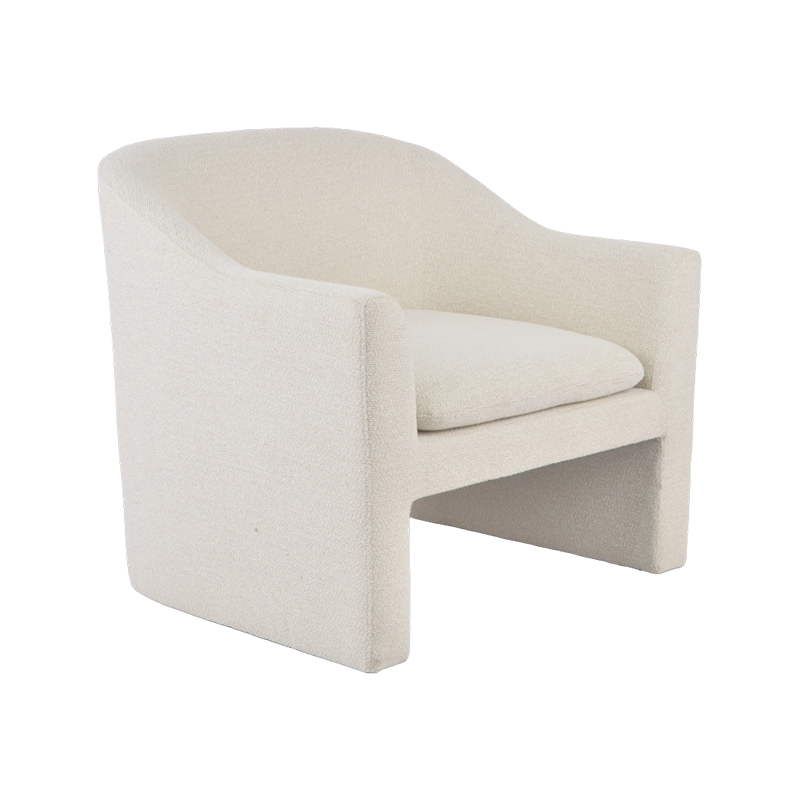 Chaise longue en tissu avec structure en bois