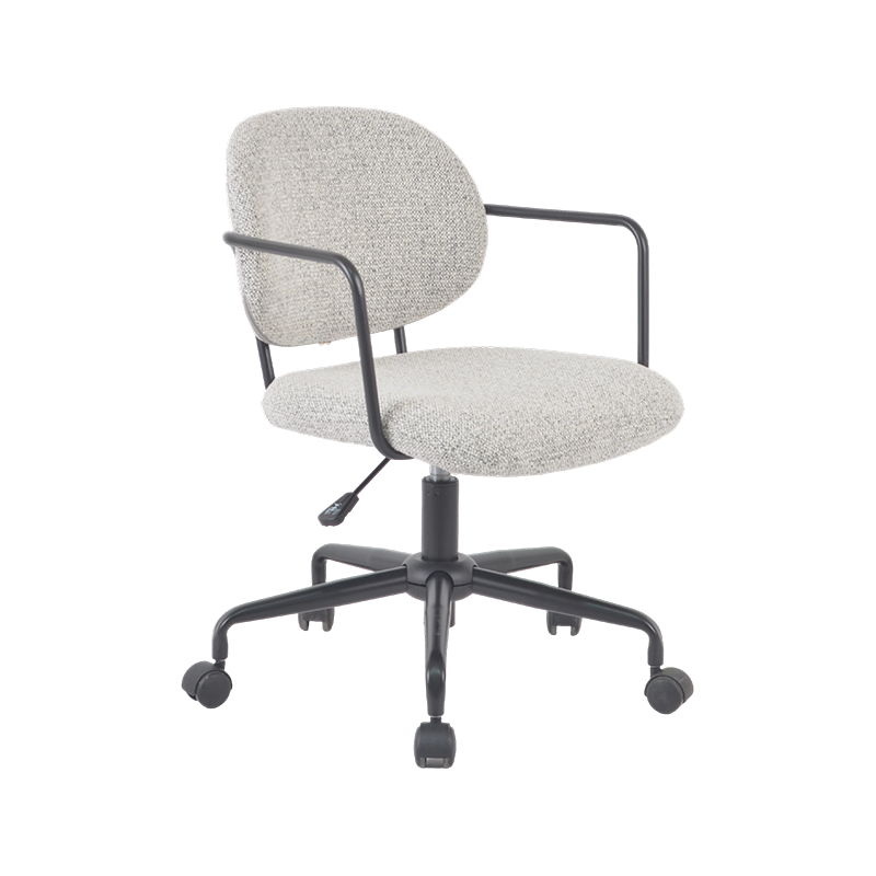 Chaise de travail bouclé texturée avec accents de bois
