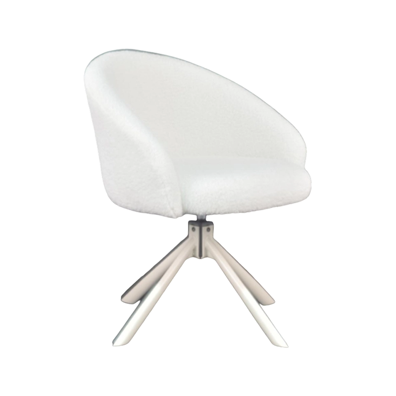 Chaise de salle à manger pivotante de style luxe minimaliste blanche