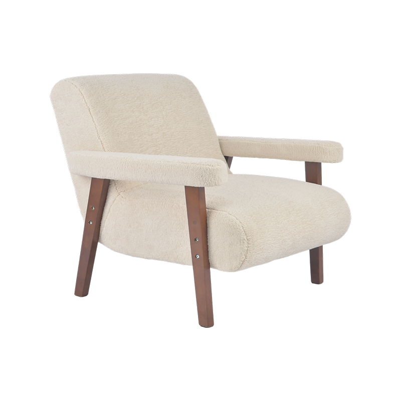 Chaise longue d'appoint en bois massif moderne nordique 
