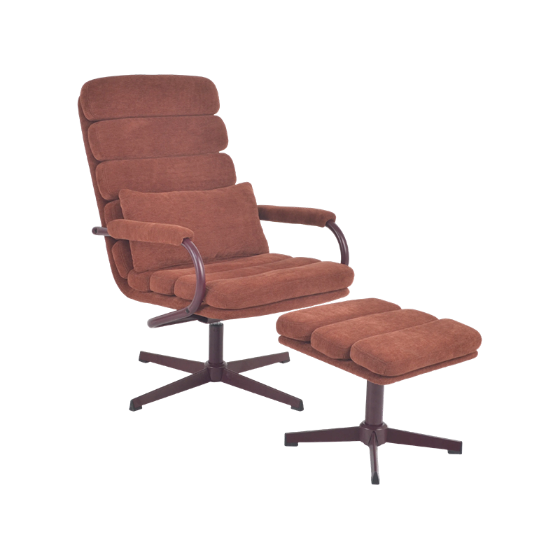 Fauteuil inclinable pivotant moderne du milieu du siècle avec repose-pieds