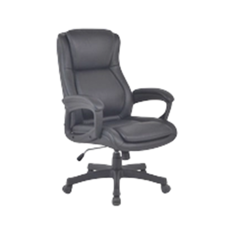 Chaise de travail à accoudoirs en boucle rembourrée en cuir synthétique respirant avec siège papillon