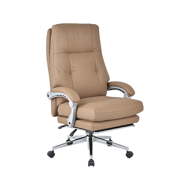 Fauteuil de direction en PU haute technologie inclinable à double levier avec base en étoile chromée