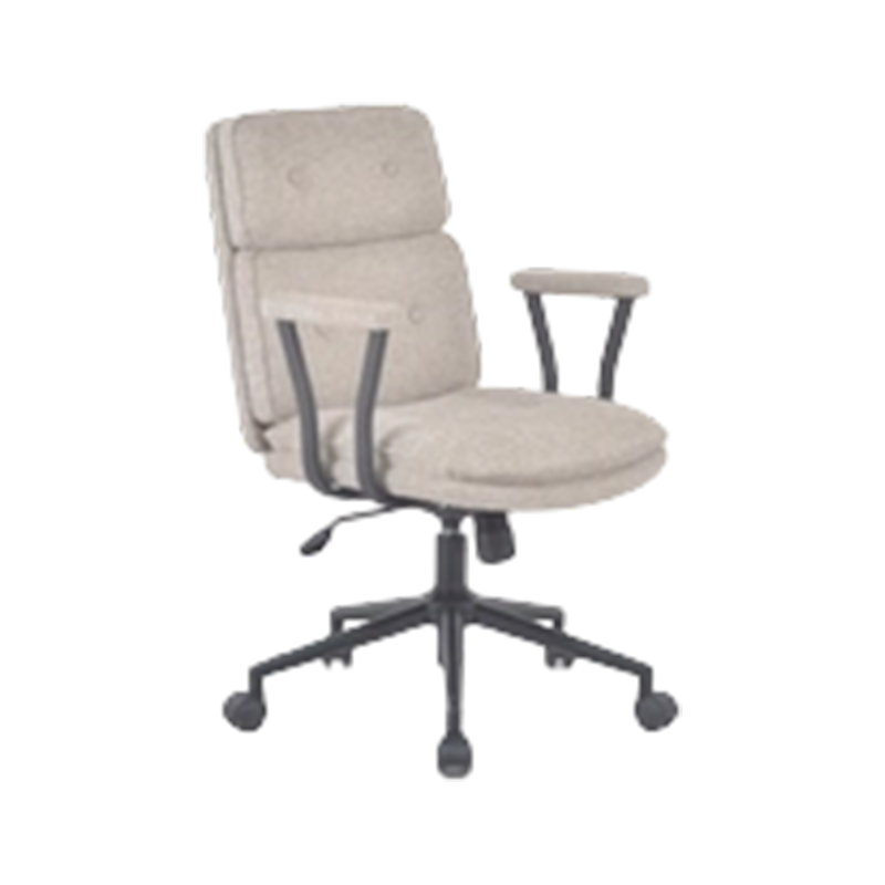 Chaise en tissu rembourrée à dossier moyen avec accoudoirs en acier et base démontable compacte