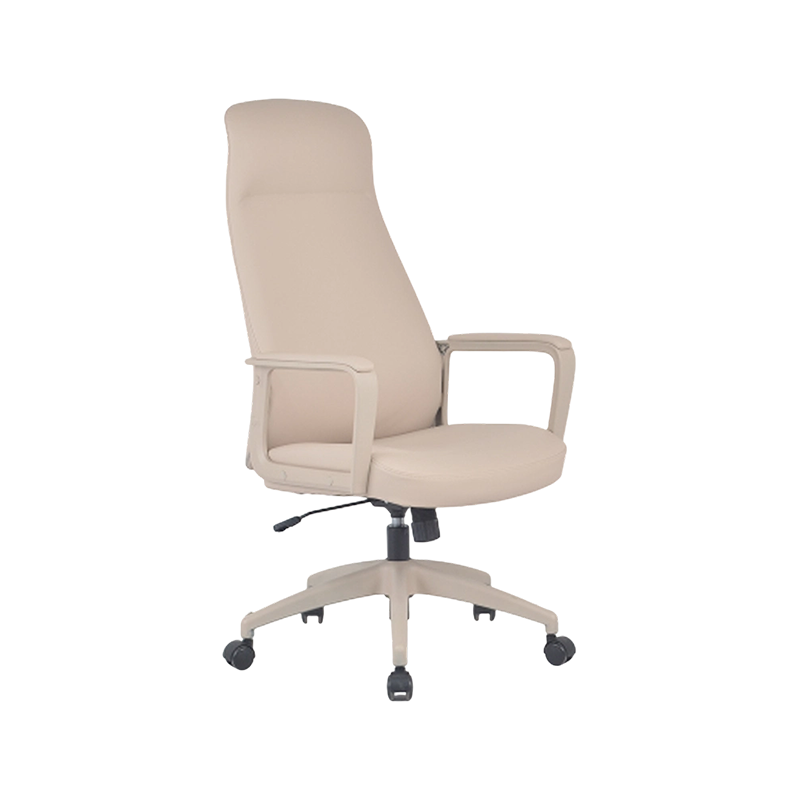 Chaise de travail à dossier moyen rembourrée en PU Hi-Tech avec accoudoirs en boucle et inclinaison papillon