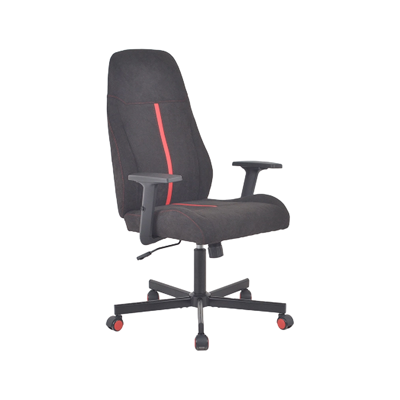 Chaise en tissu bicolore et en PU avec base en acier KD et roulettes en PU