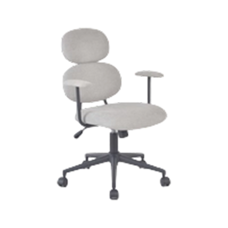 Chaise de bureau à domicile rembourrée à bras fixes avec siège en tissu et structure en acier