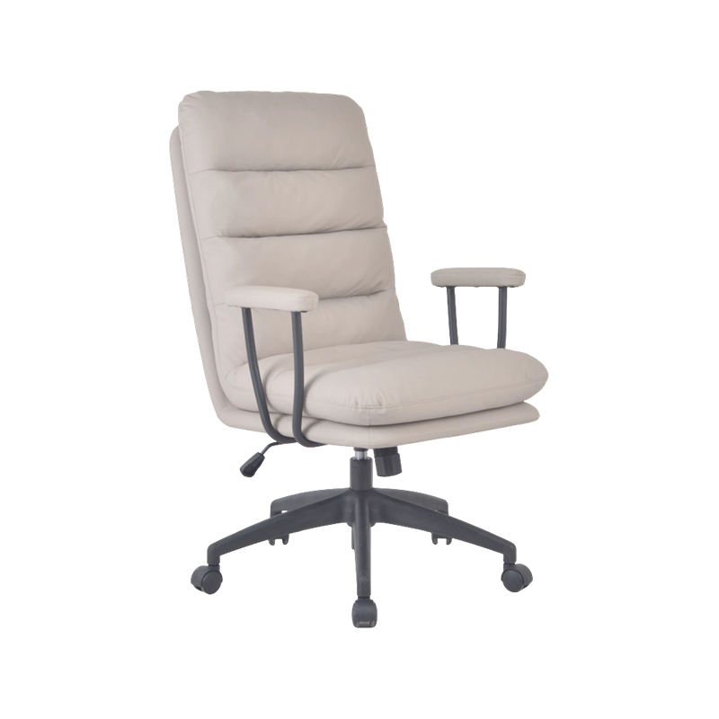 Chaise de travail en PU résistant aux rayures avec accoudoirs fixes en acier rembourrés