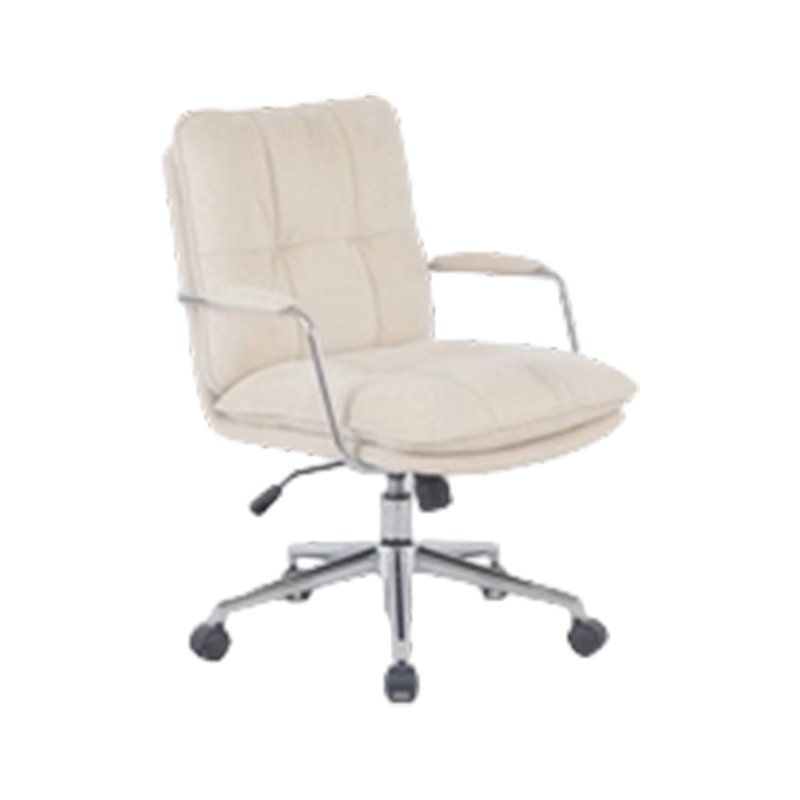 Chaise de travail en tissu avec accoudoirs en chrome et bois, inclinaison mini-papillon et base chromée