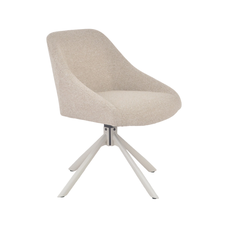 Chaise de salle à manger en tissu LAKE de qualité supérieure à hauteur fixe avec pieds démontables en acier gris