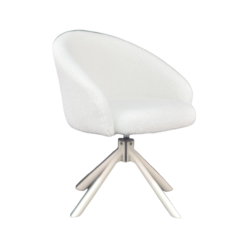 Chaise de salle à manger rembourrée en fausse peau de mouton à siège large avec pieds en métal gris KD