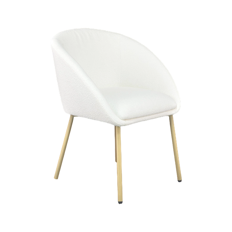 Chaise de salle à manger en tissu de luxe avec pieds dorés et revêtement SKY — Qualité hôtelière haut de gamme