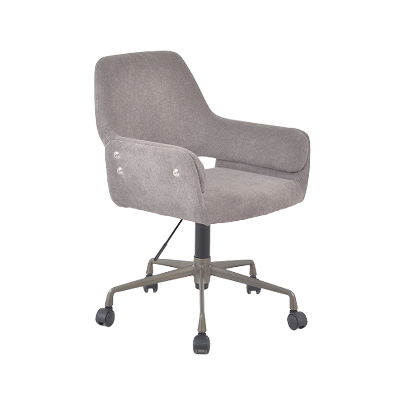 Chaise de travail rétro réglable à pieds fins en polyester gris avec une hauteur de 12 cm