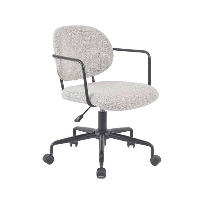 Chaise réglable en tissu MILAN à profil carré avec accoudoirs en acier noir et base assortie